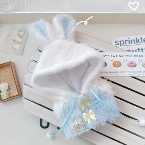 Other - Cute Bunny Ear Hooded Labubu outfit - doll NOT INCLUDED